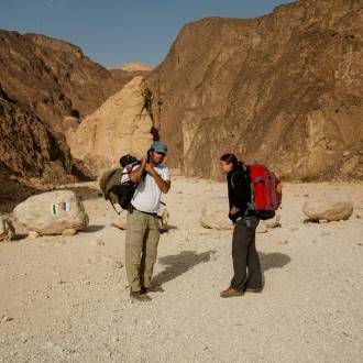 Ancient volcanic activity, sandstone palaces and rock paintings at Timna Park